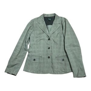 Eddie Bauer Blazer Jacket Womens 10 Green Stretch Button Cotton Casual Workwear